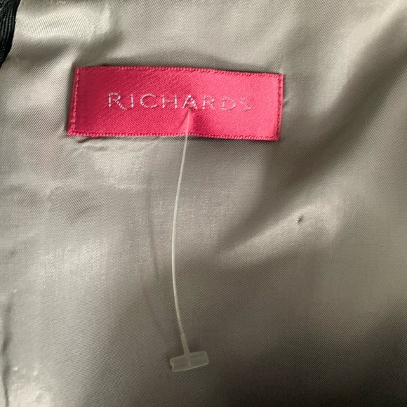 Richards 100% silk maxi party prom dress black & gray snake animal print US 12 - Picture 10 of 16